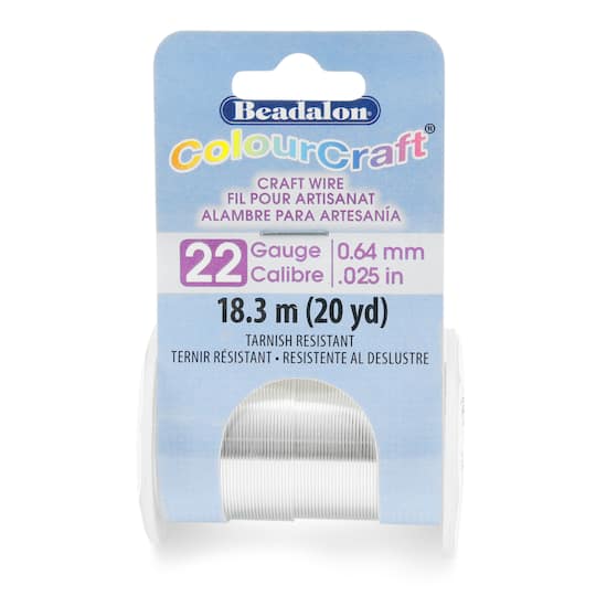 Beadalon® ColourCraft® 22 Gauge Tarnish Resistant Silver Plated Wire